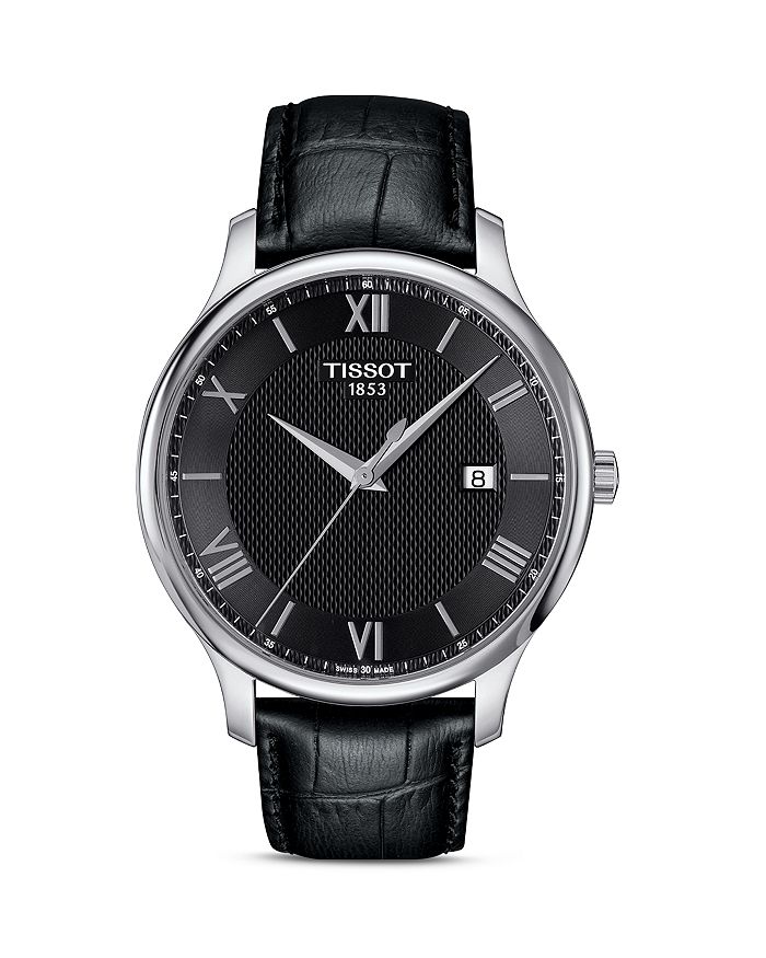 

Традиционные мужские кварцевые часы, 42 мм Tissot, черный