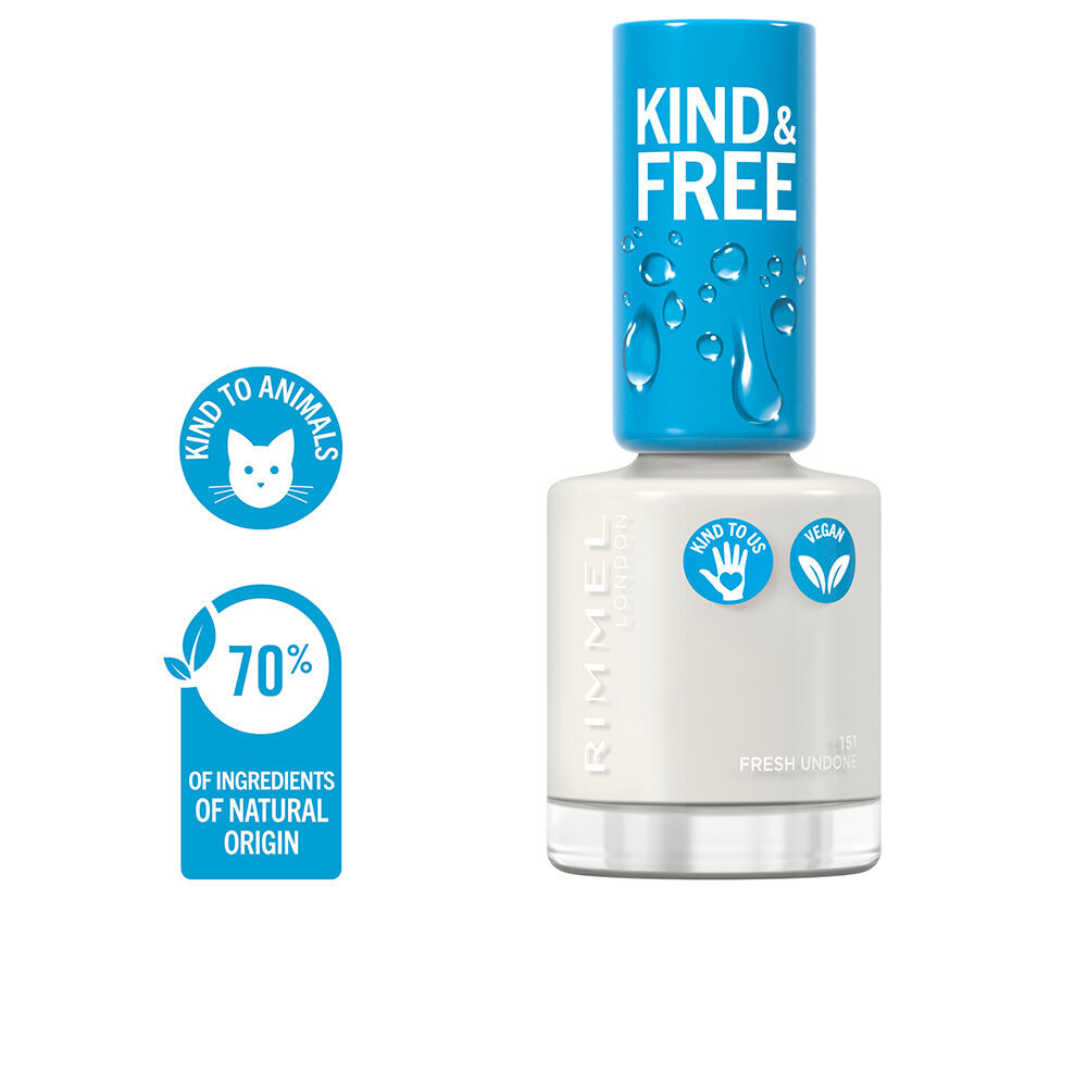 Лак для ногтей Kind & free nail polish Rimmel london, 8 мл, 151-fresh undone — фото 4