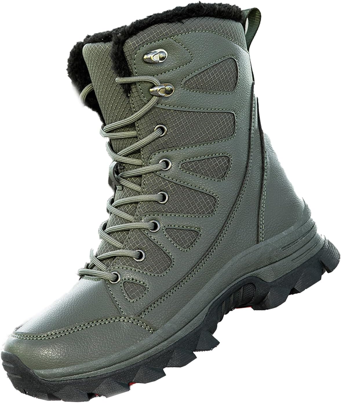 

Мужские зимние сапоги на платформе HDFDB, водонепроницаемые, с теплой подкладкой из меха, удобные, без застежек, средней длины, легкие, с нескользящей подошвой для прогулок на улице зимой, зеленый