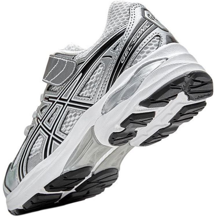 Кроссовки для бега для детей от 3 до 7 лет. ASICS, серебряный/белый/черный — фото 4