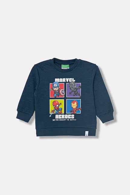 Блуза детская из бамбука модель Marvel United Colors of Benetton, синий