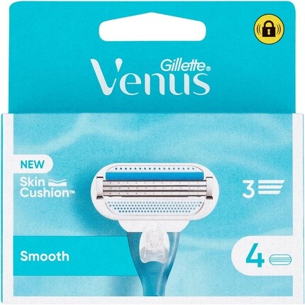 

Женские гладкие лезвия Gillette Venus для бритвы с 3 лезвиями — набор из 4 шт.
