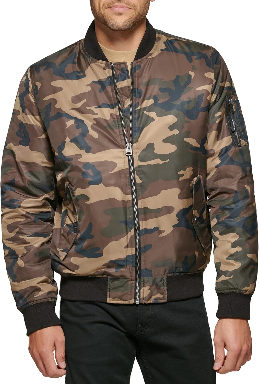 

Легкая мужская куртка-бомбер Levi's MA-1 Flight на молнии, Camo Ma-1 Filled