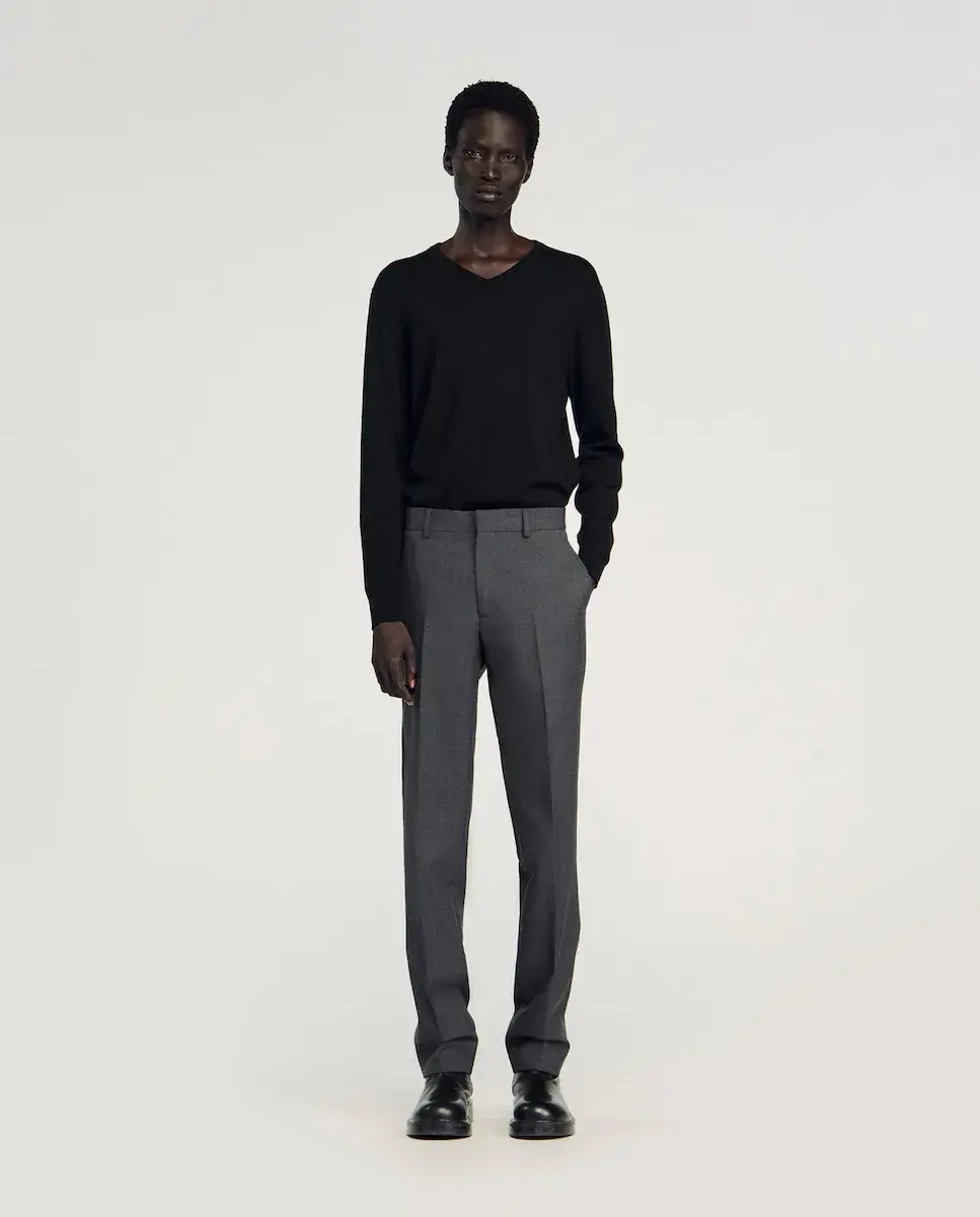 

Мужские брюки из шерстяного костюма Sandro, черный