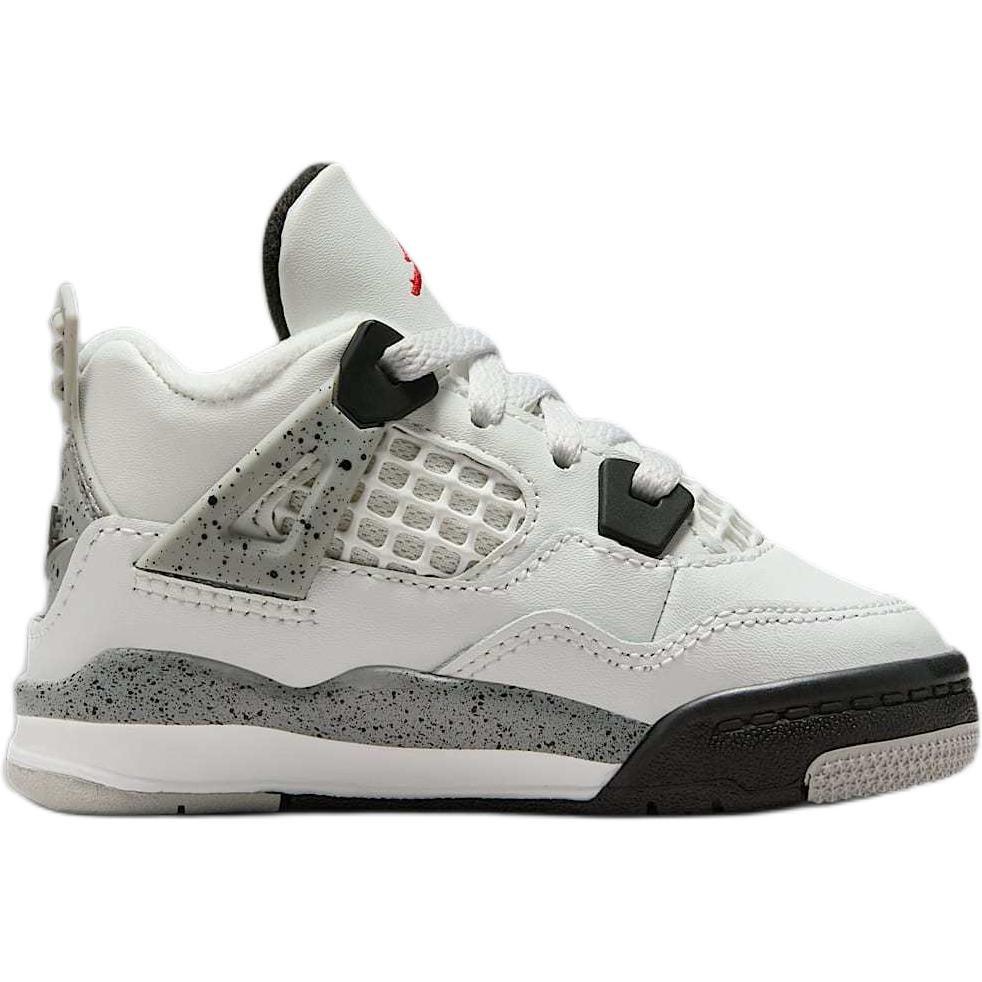 Jordan Air 4 противоскользящие износостойкие мид-топ белые черные детские — фото 3
