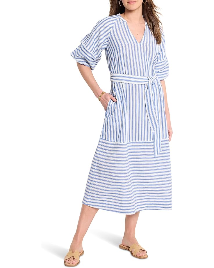 

Платье NIC+ZOE Double Gauze Mixed Stripe Dress, синий мульти