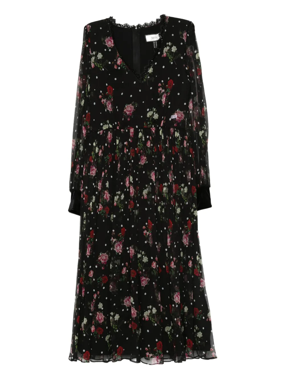 

Платье мини с цветочным принтом Nissa, черный