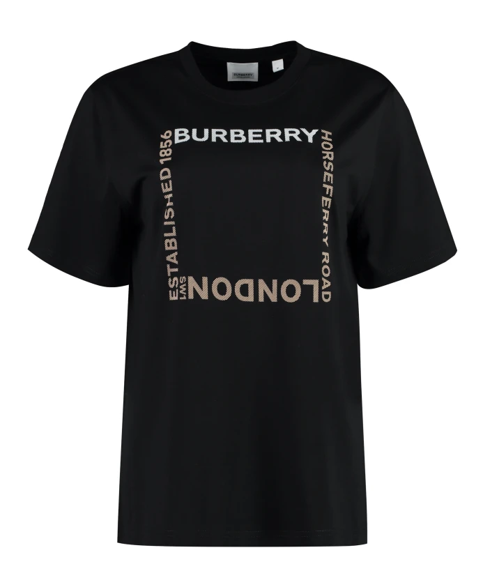 Футболка Burberry Horseferry Square Print Cotton, черный