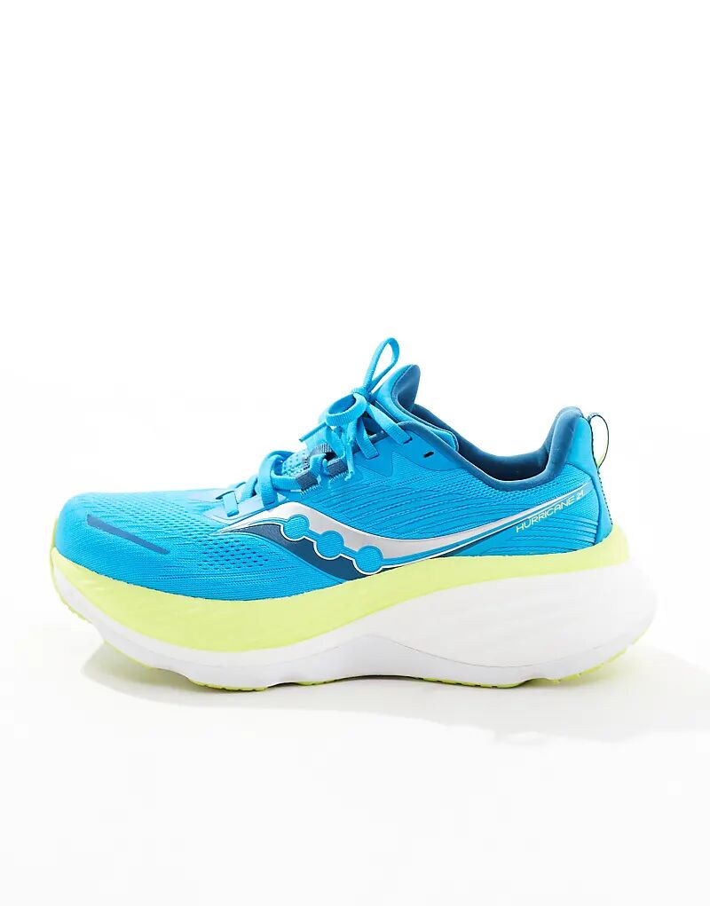 

Кроссовки для бега Hurricane 24 в цветах Viziblue и Citron Saucony