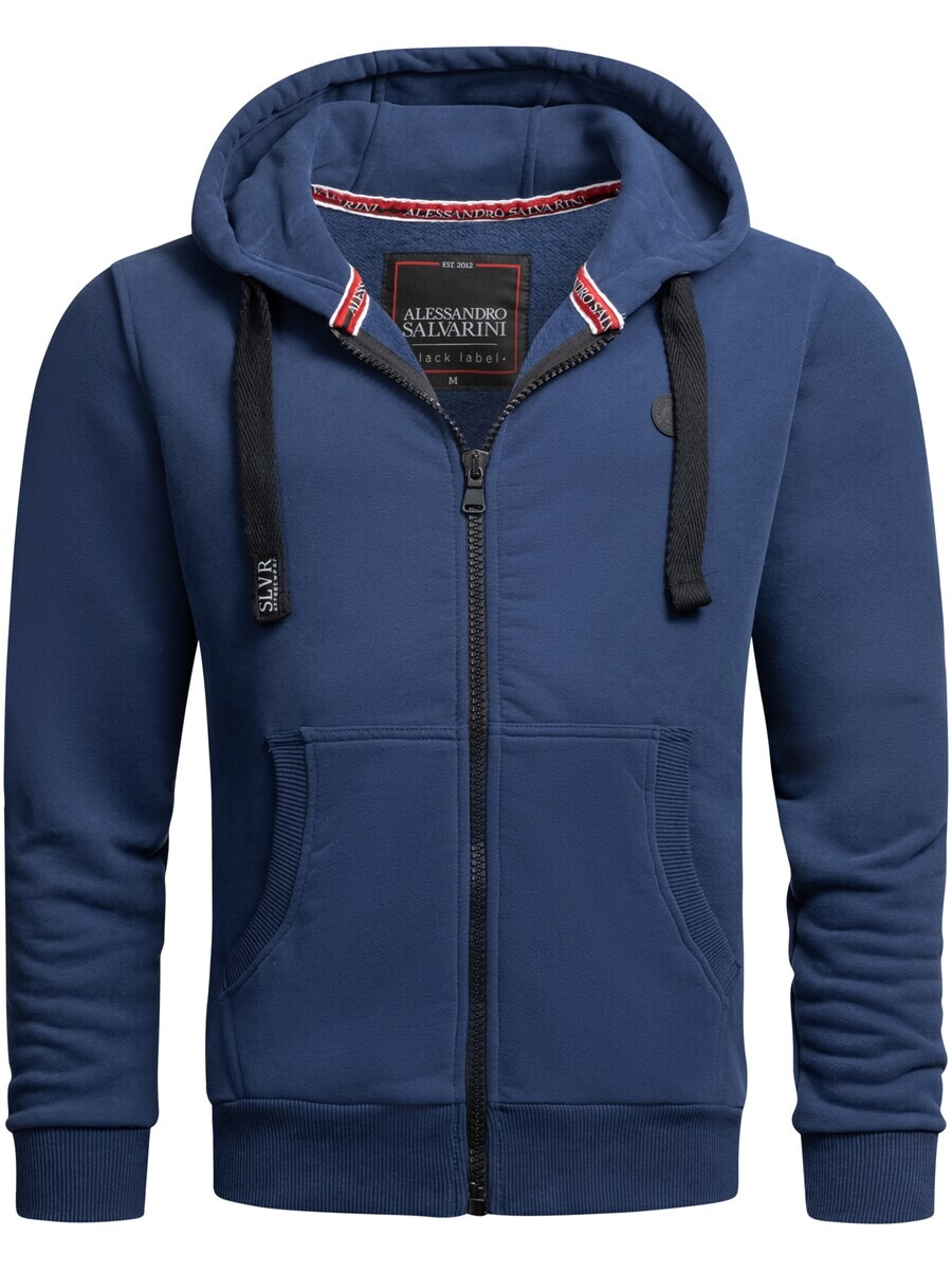 

Толстовка с капюшоном на молнии Alessandro Salvarini Zip-Up Hoodie Lomborio, темно-синий