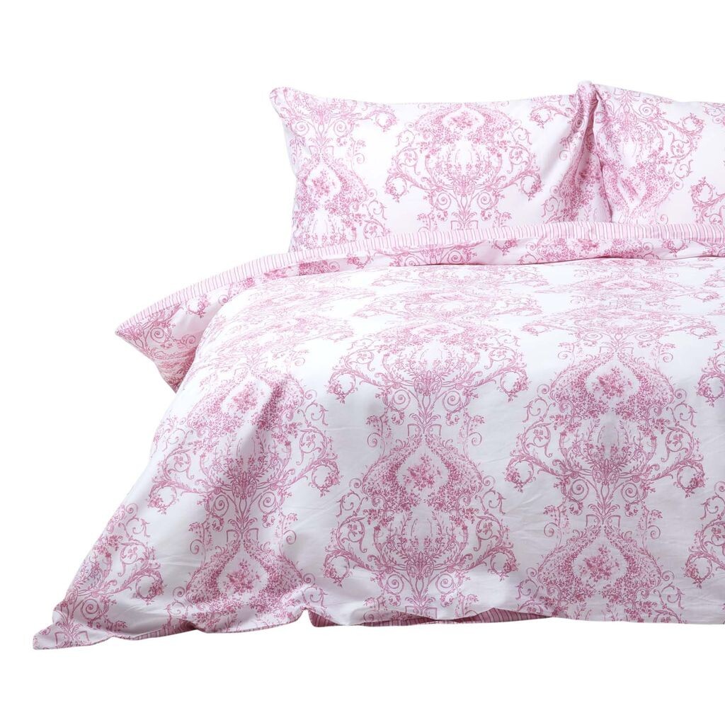 

HOMESCAPES Комплект пододеяльников Toile De Jouy 260 x 220 см, Розовый