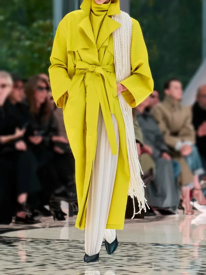 Вязаный шарф с бахромой Alaïa, бежевый — фото 4
