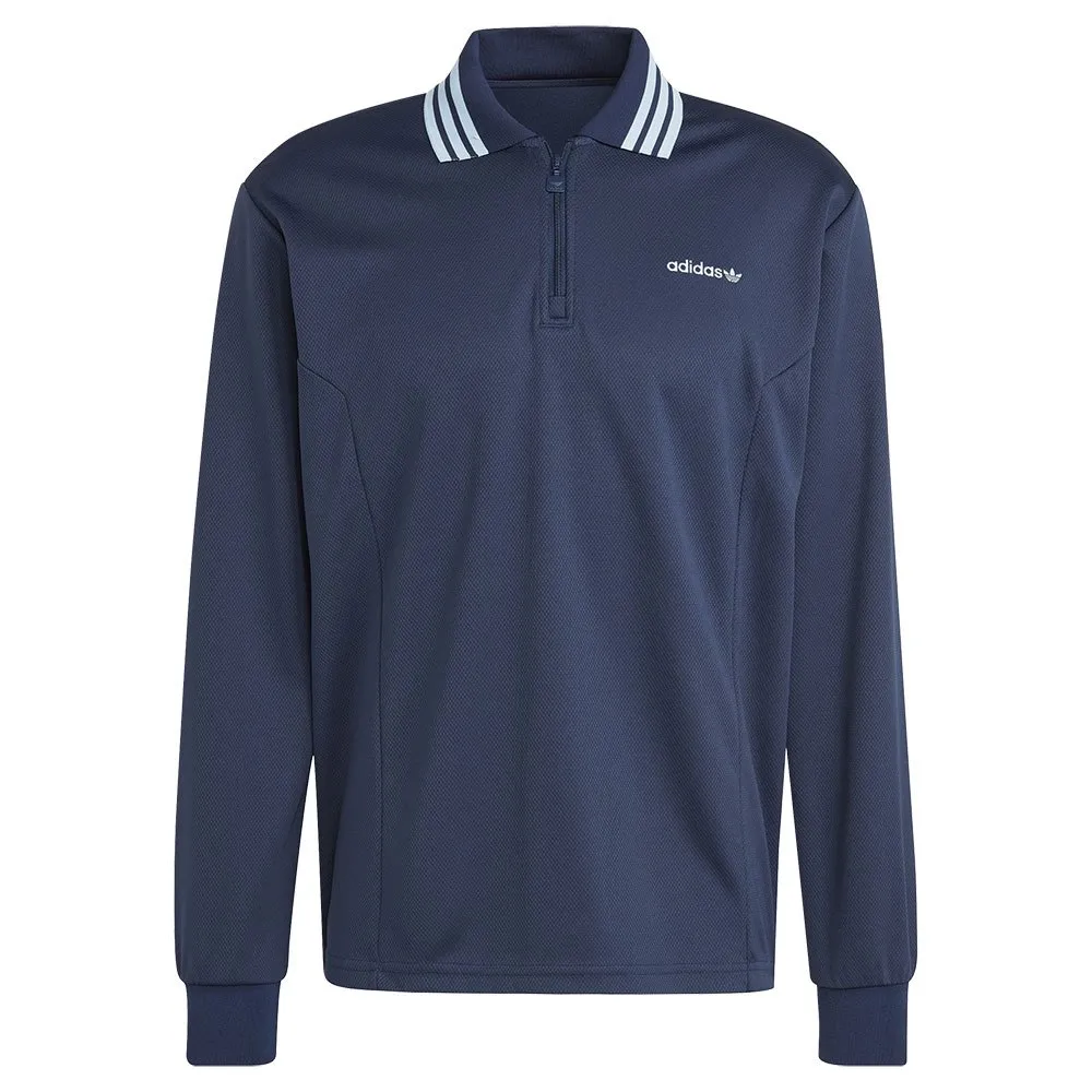 Поло adidas Originals IW3236 Half Zip polo, синий — фото 3