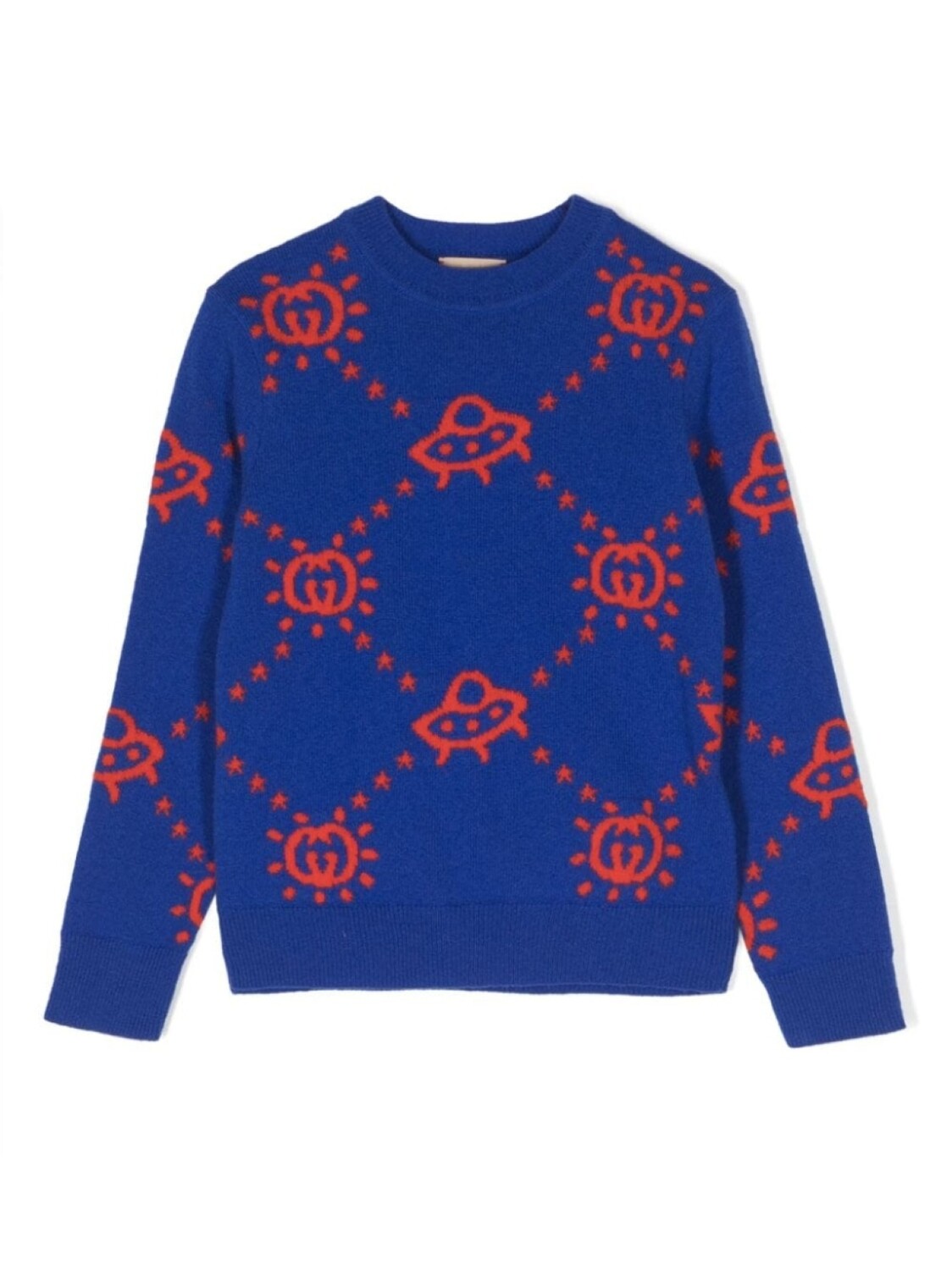 

Gucci Kids шерстяной джемпер с логотипом GG, синий