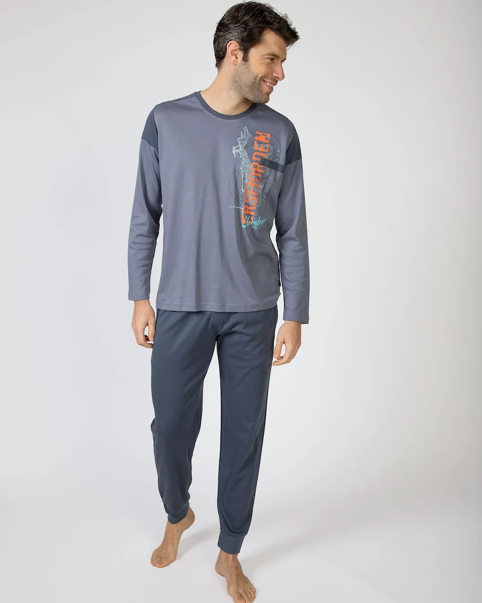 

Мужская пижама из трикотажного хлопка с длинными штанинами Massana, серый