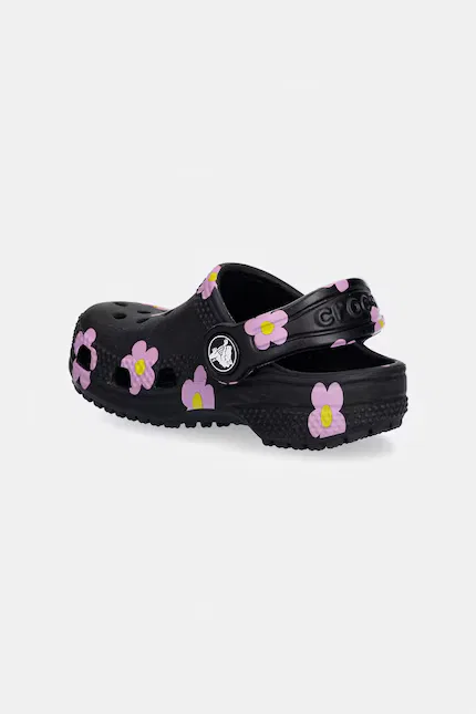 Сандалии с цветочным принтом Classic Flower Clog T Crocs, черный — фото 3