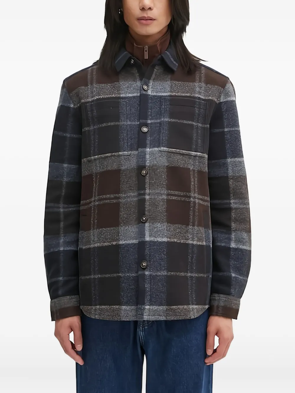 

Рубашка в клетку на пуговицах Barbour, коричневый