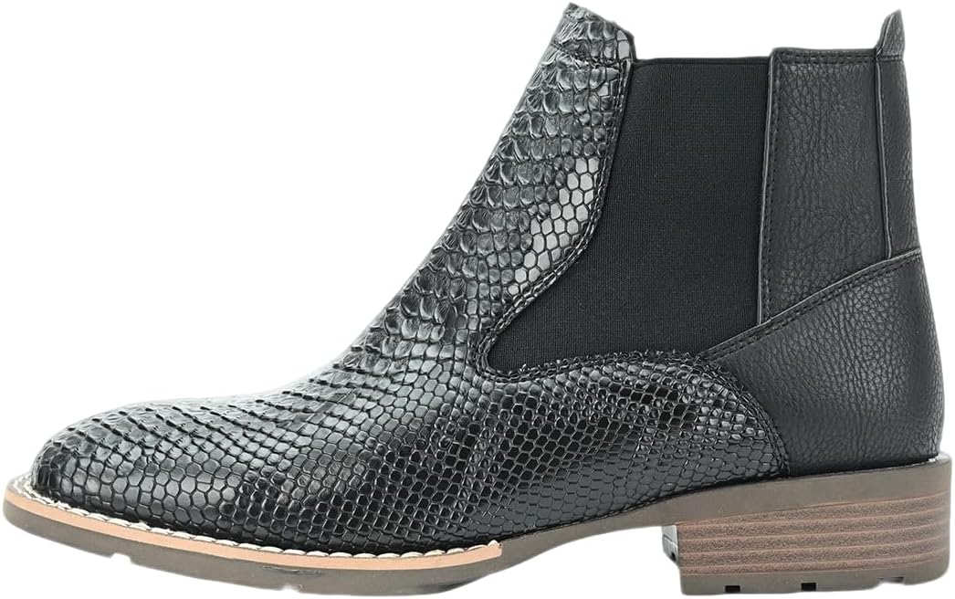 

Мужские ботинки челси Santimon с текстурой страусиной и крокодиловой кожи, без застежек, для работы и повседневной носки, черный