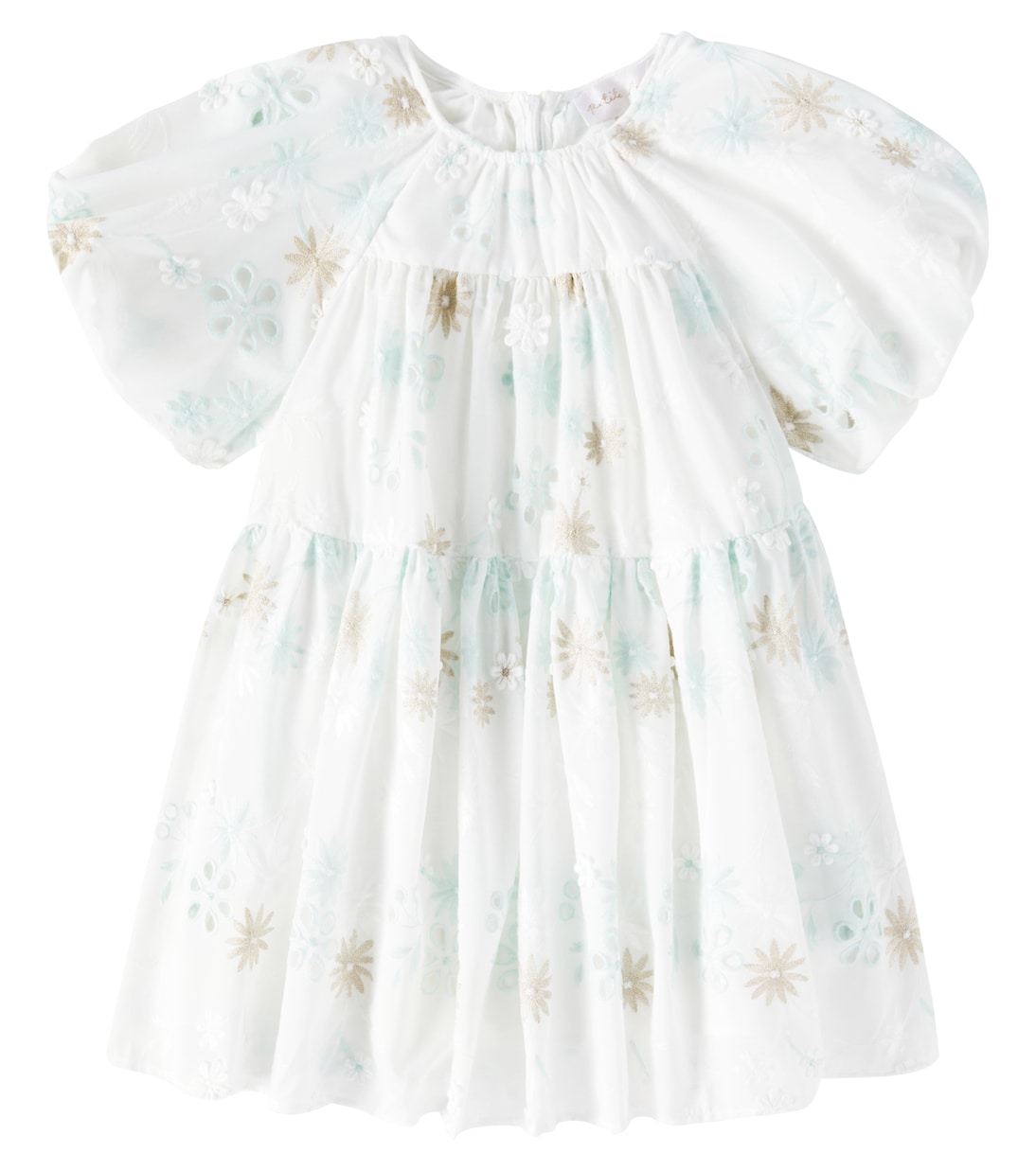 Вышитое хлопковое платье Petite Amalie  , White/Seafoam