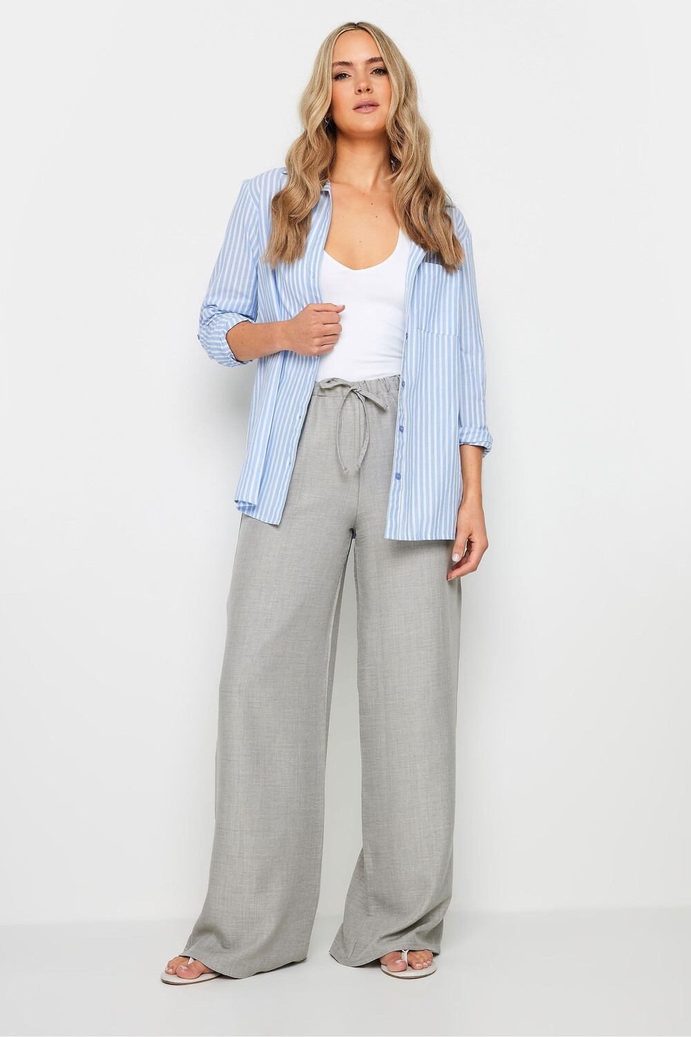 

Текстурированные широкие брюки Long Tall Sally, серый