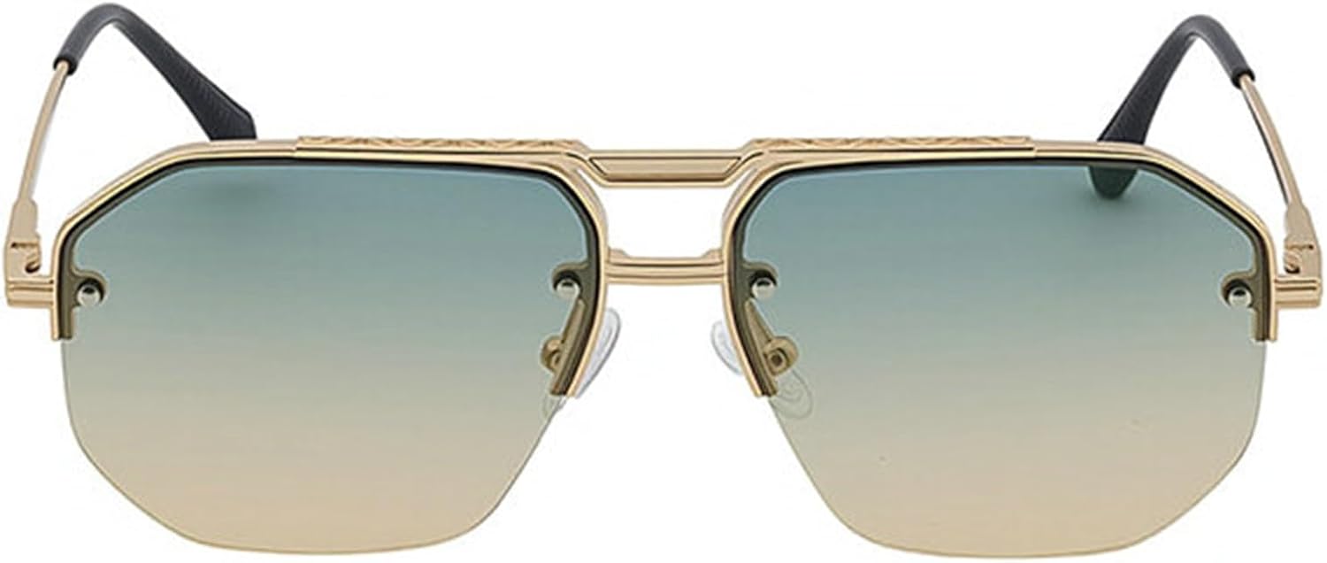 

Солнцезащитные очки Willochra Retro Pilot для женщин и мужчин. Классические безободковые солнцезащитные очки с градиентным переходом и двойной перемычкой. Защита от УФ-излучения UV400, C6