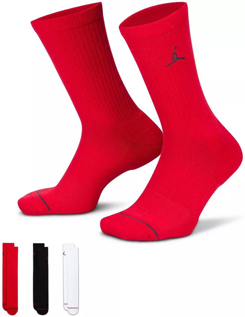 

Носки Jordan Everyday Crew — 3 шт, цвет BLACK/WHITE/GYM RED/WHITE