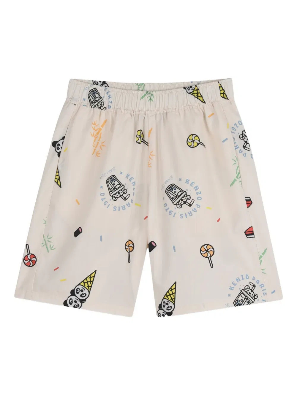 Бермуды с графическим рисунком по всей поверхности Kenzo Kids, нейтральный