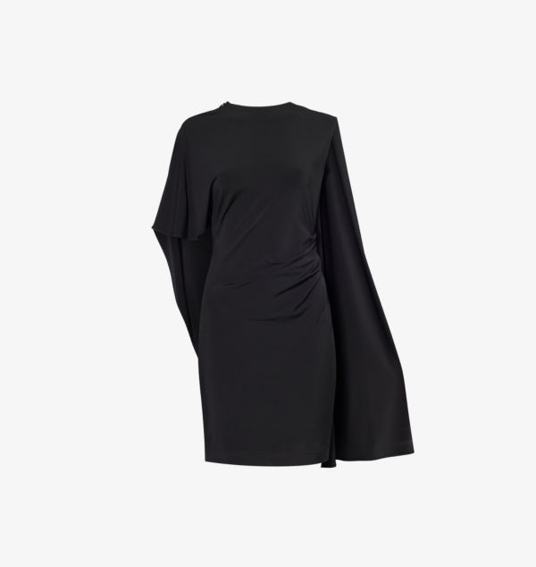 

Мини-Платье-Накидка из эластичной ткани с оборками Stella Mccartney, черный
