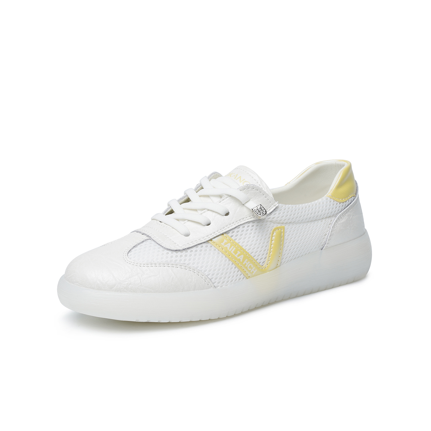 AOKANG Женские повседневные туфли-лодочки бело-желтые, цвет White/Yellow