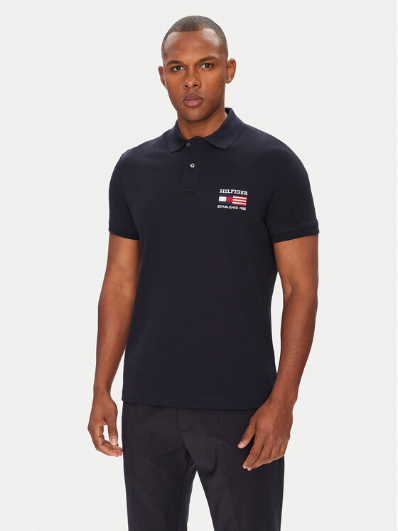 

Рубашка поло стандартный крой Flag MW0MW39836 Tommy Hilfiger, синий