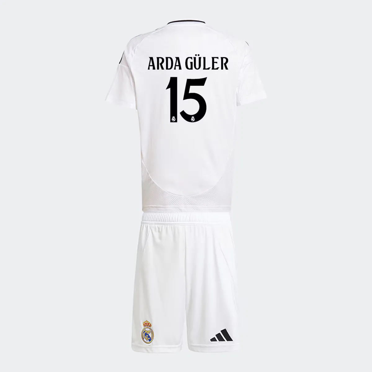 

Детский комплект первой формы Real Madrid CF 2024-2025 Арда Гюлер 15 Adidas, белый