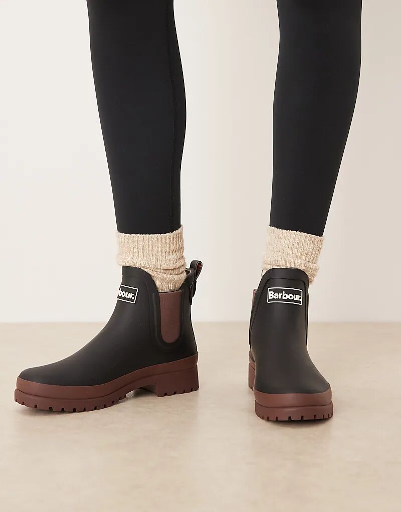 Сапоги Barbour Mallow Chelsea Welly в черном/викунье — фото 3