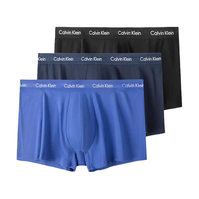 Трусы 3 шт Low Rise Trunks Calvin Klein, I03 красный белый синий — фото 3
