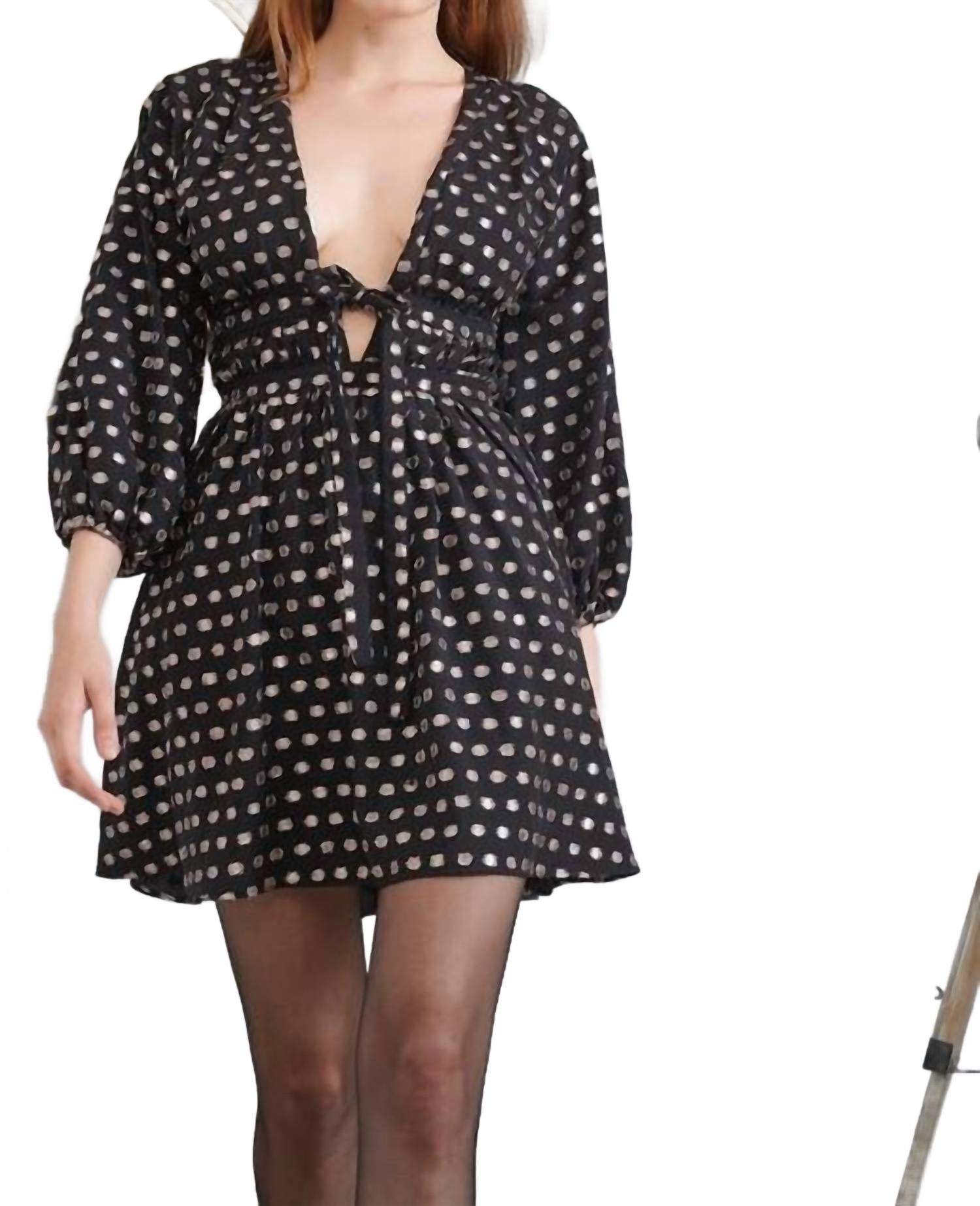 

Lace Мини-платье с V-образным вырезом, черное/розовое золото