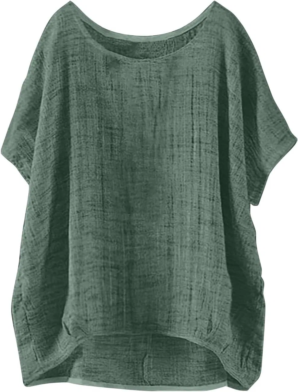 Блуза из льна с коротким рукавом, свободная, оверсайз, C-mint Green
