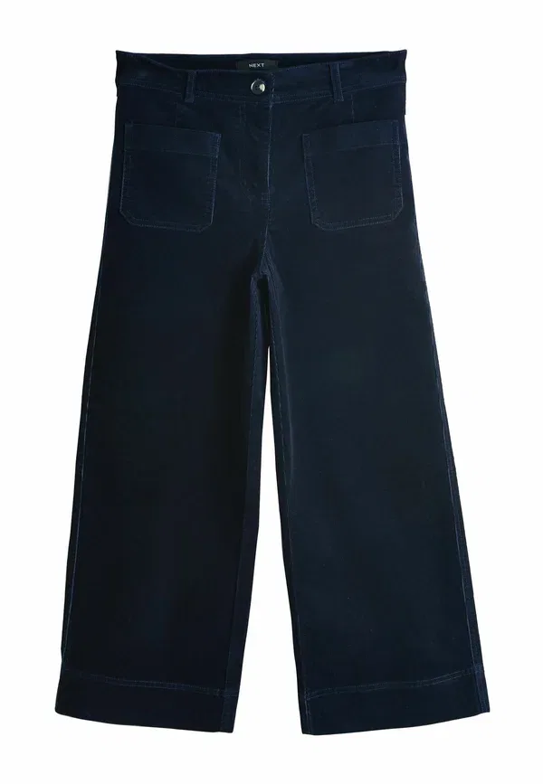 Брюки Next, Regular fit wide cropped, цвет темно-синий