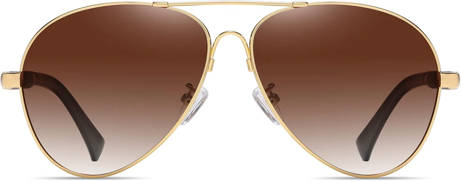 

Солнцезащитные очки Cyxus в стиле ретро «Авиатор» (2 шт.) для женщин и мужчин, поляризованные, с защитой UV400, винтажные, в стиле 70-х, с двойной перемычкой, Grey