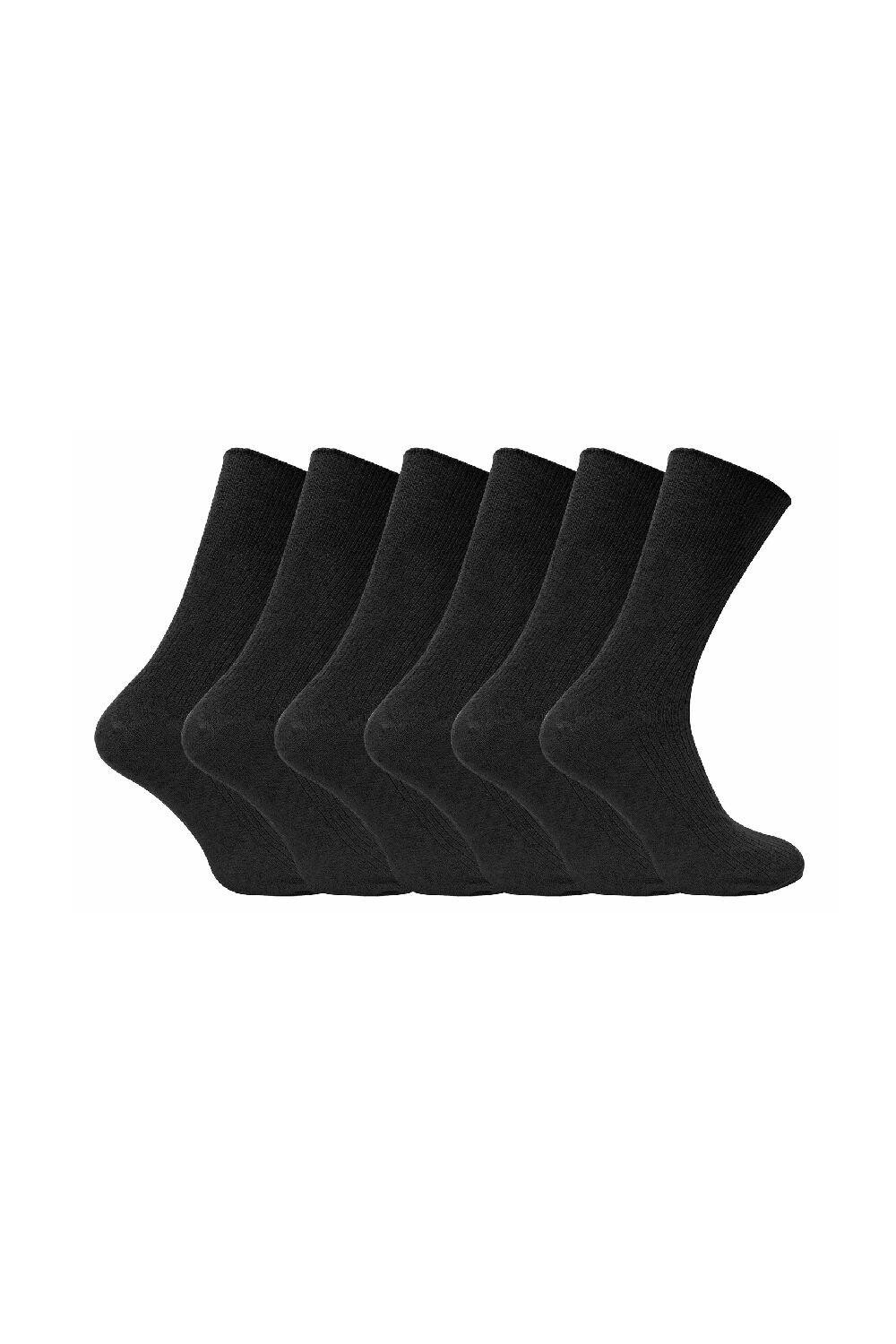 

6 пар хлопковых неэластичных свободных носков с широким верхом Sock Snob, черный