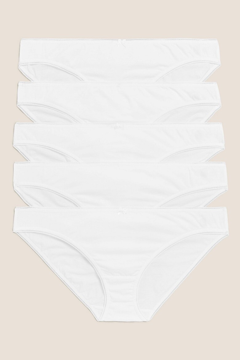 

Бикини с низкой талией - 5 пар Marks & Spencer, белый