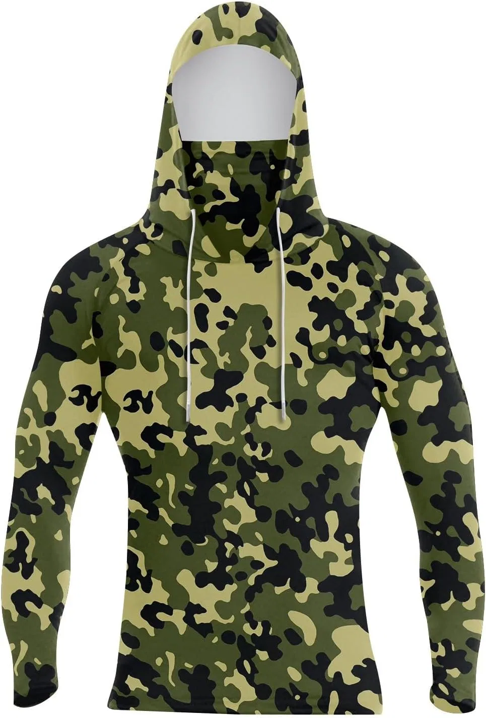 Футболка с капюшоном и маской UPF 50+, быстросохнущая, Camo-army Green — фото 2