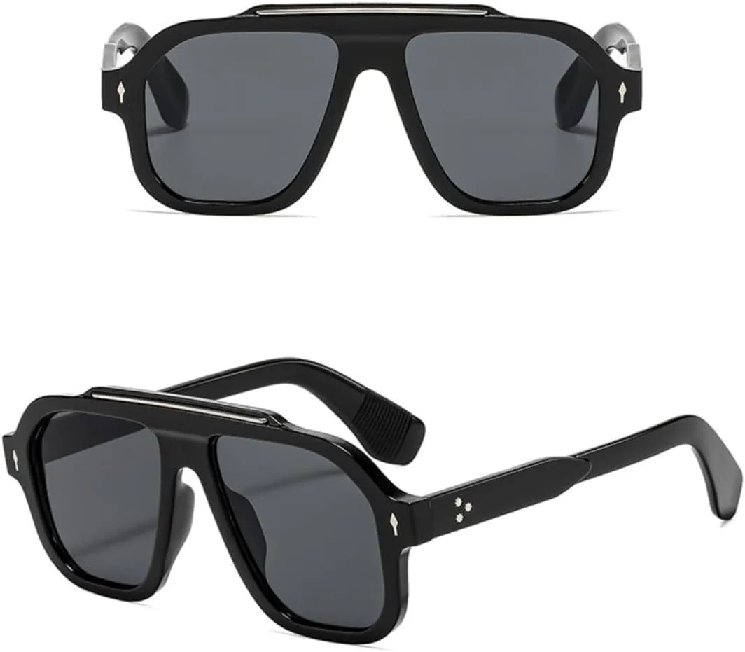 

Солнцезащитные очки для мужчин и женщин - защита UV400 - прозрачные линзы Ocean с заклепками для занятий спортом на открытом воздухе и вождения LXLHWN, Tyj395-4