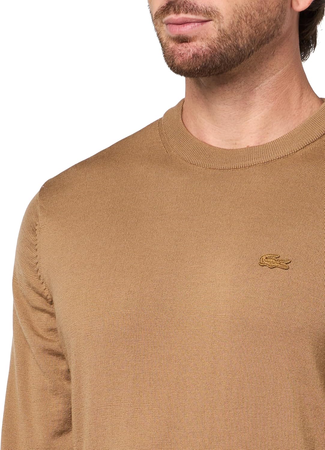 Свитер Lacoste из мериносовой шерсти для мужчин, Date Brown — фото 3