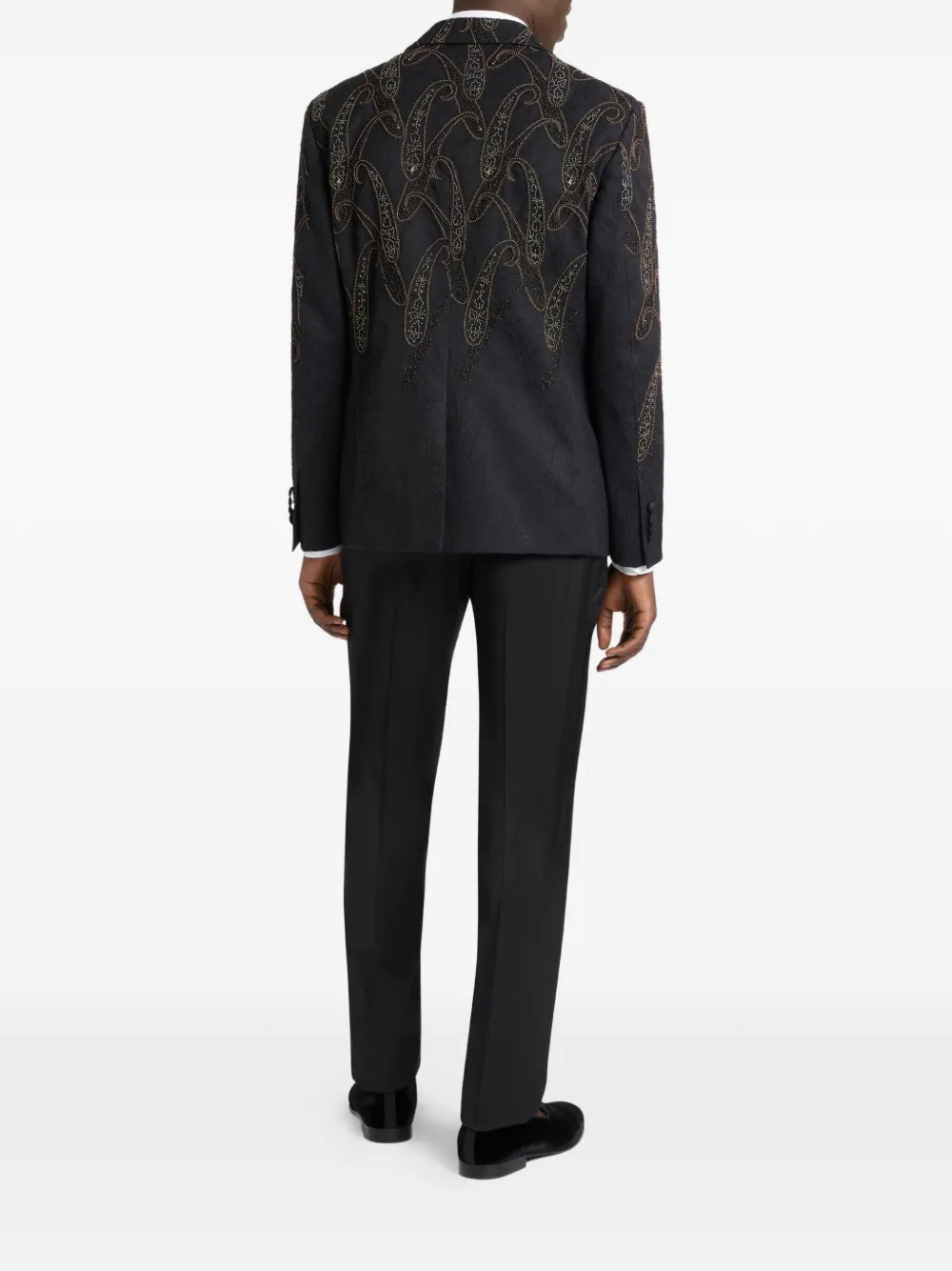 Жаккардовый жакет с узором пейсли Etro, черный — фото 3