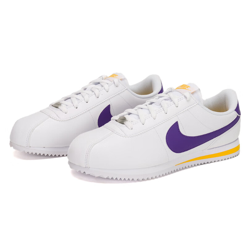 Кроссовки Nike Cortez Abrasion Resistant Low Top Kids Lifestyle White Purple — фото 3