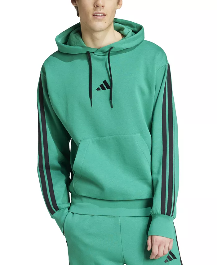 

Мужская базовая толстовка с подкладкой из флиса и тремя полосками adidas, зеленый