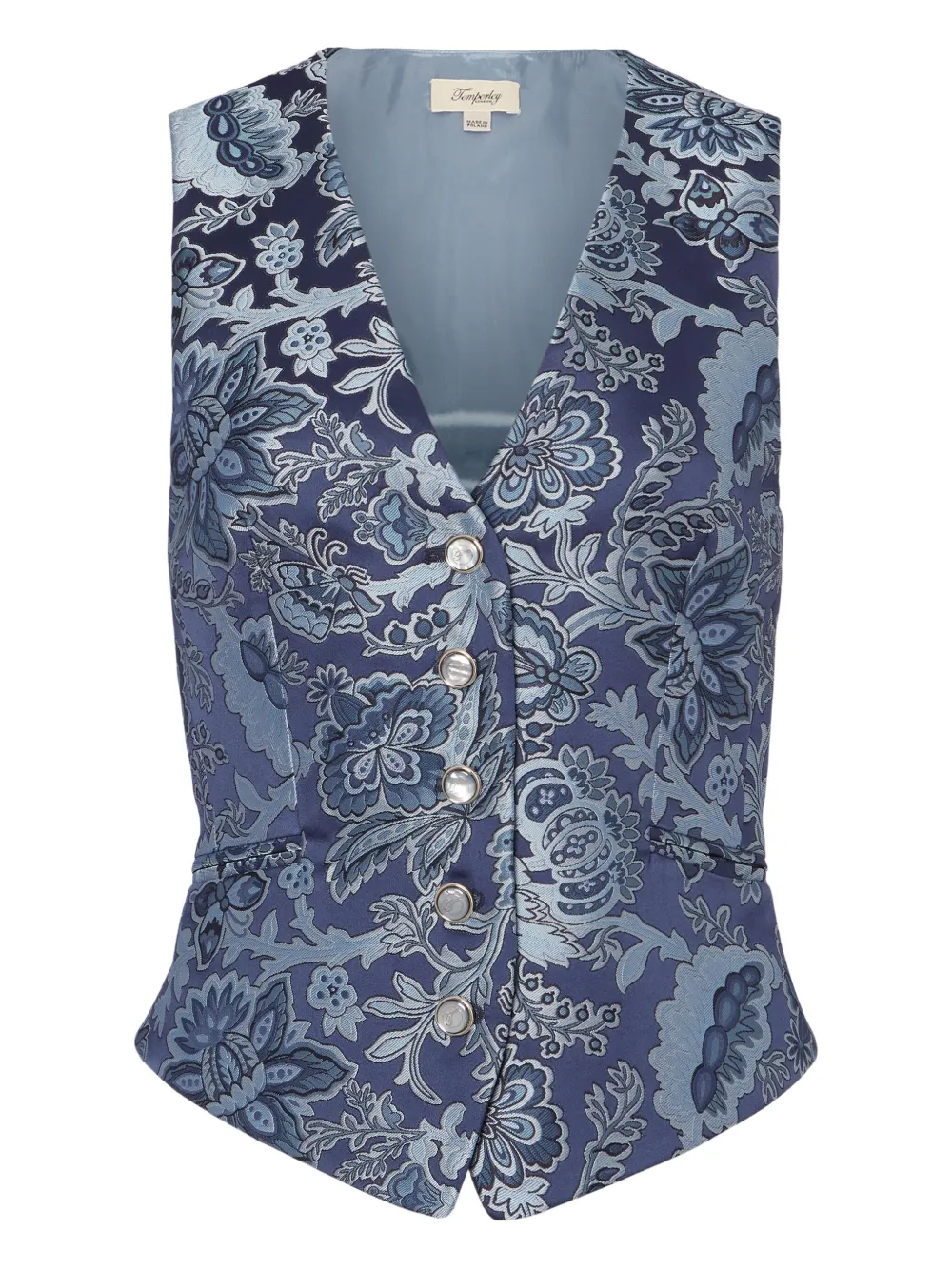 

Жилет с цветочным принтом Temperley London, синий