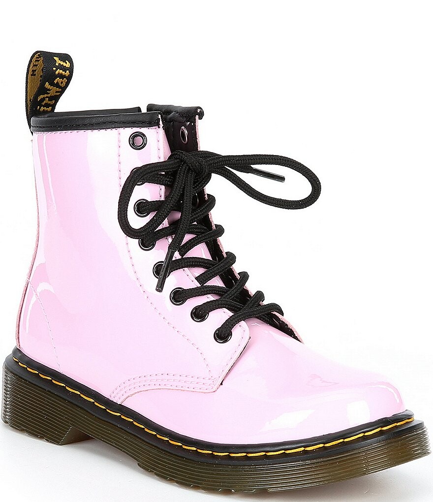

Ботинки из лакированной кожи Dr. Martens для девочек 1460 (для малышей), розовый