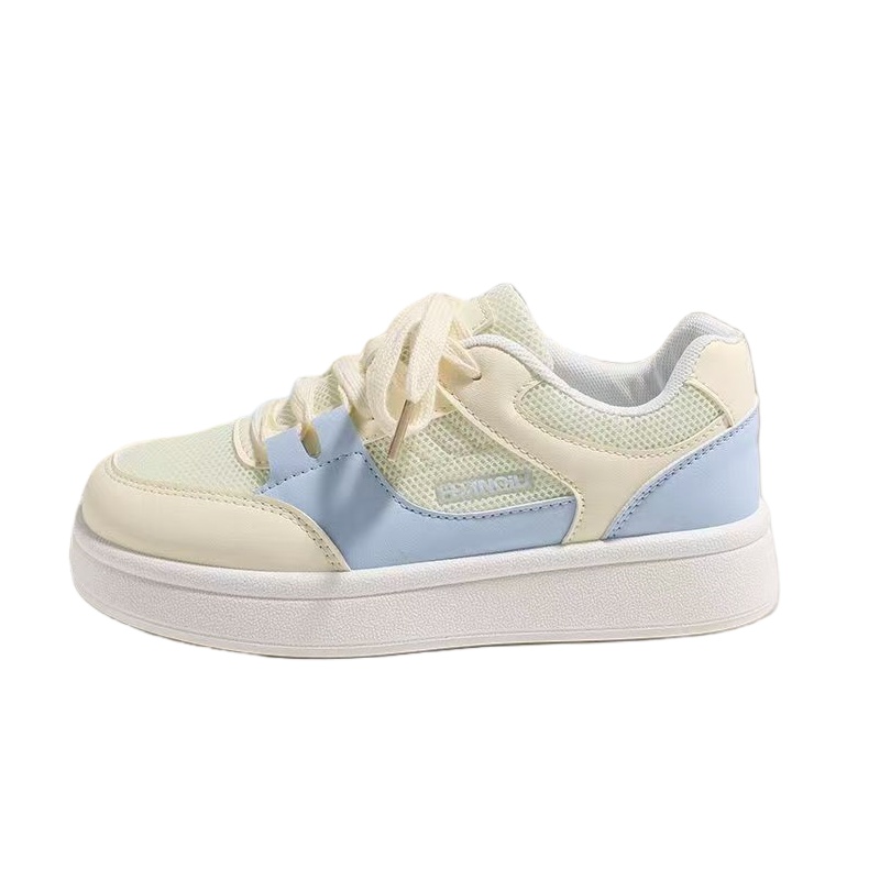 

BINGO DUCK Скользоустойчивые унисекс скейтерские кроссовки лоу-топ желто-синие с сетчатым верхом, цвет Yellow Blue Mesh