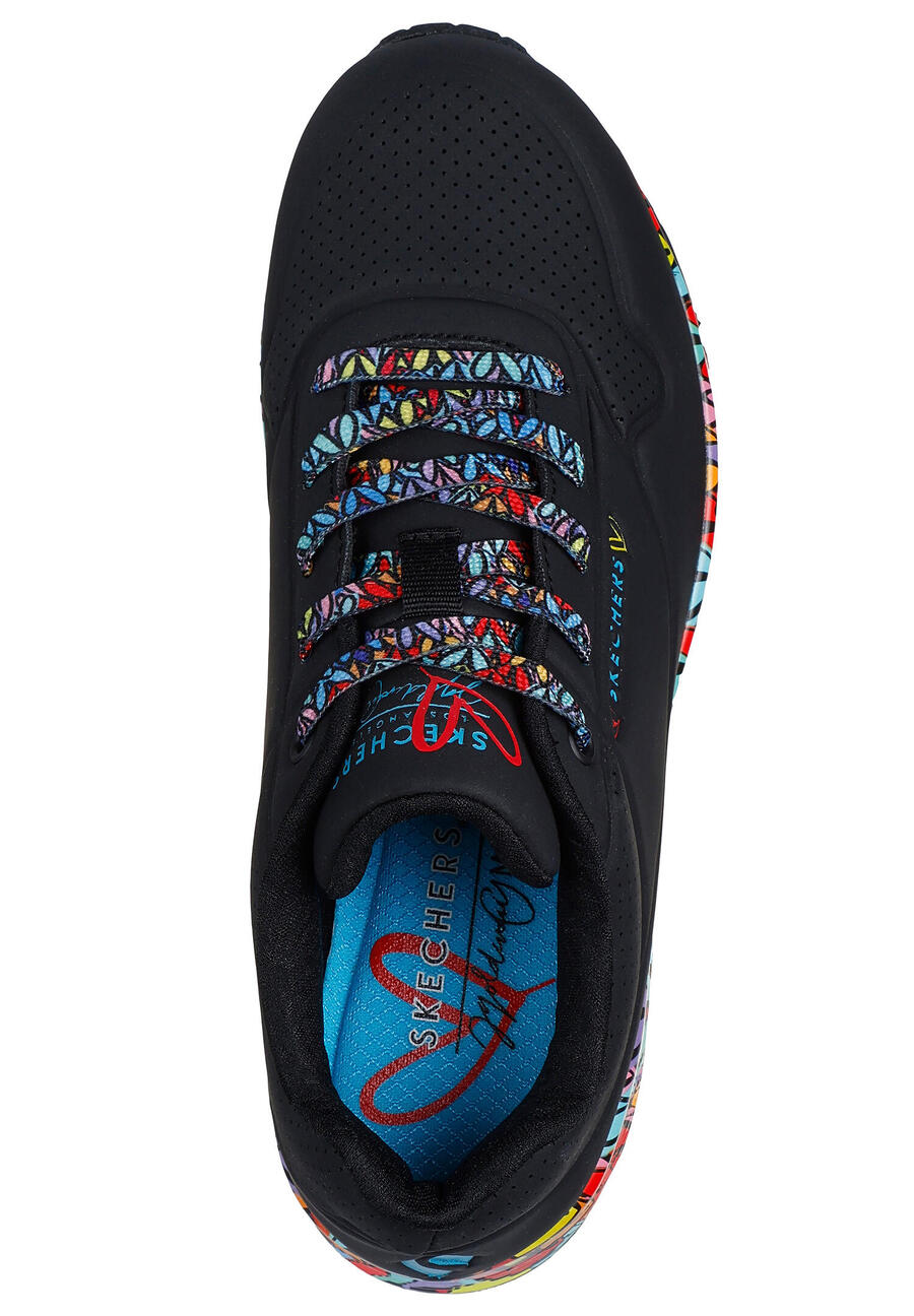 Женские кроссовки Skechers Sport Casual UNO RAVAGED LOVE 177918 BKMT — фото 3