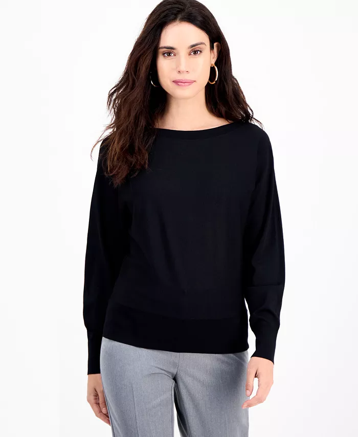 

Небольшой легкий свитер с лодочкой I.N.C. International Concepts, черный